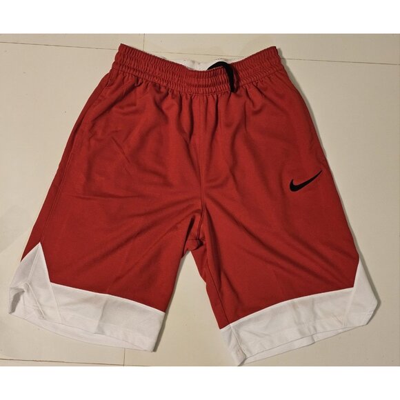 Nike Men's Dri-FIT Icon Basketball Shorts Pockets Red & White Size Med BRAND NEW - Picture 1 of 9